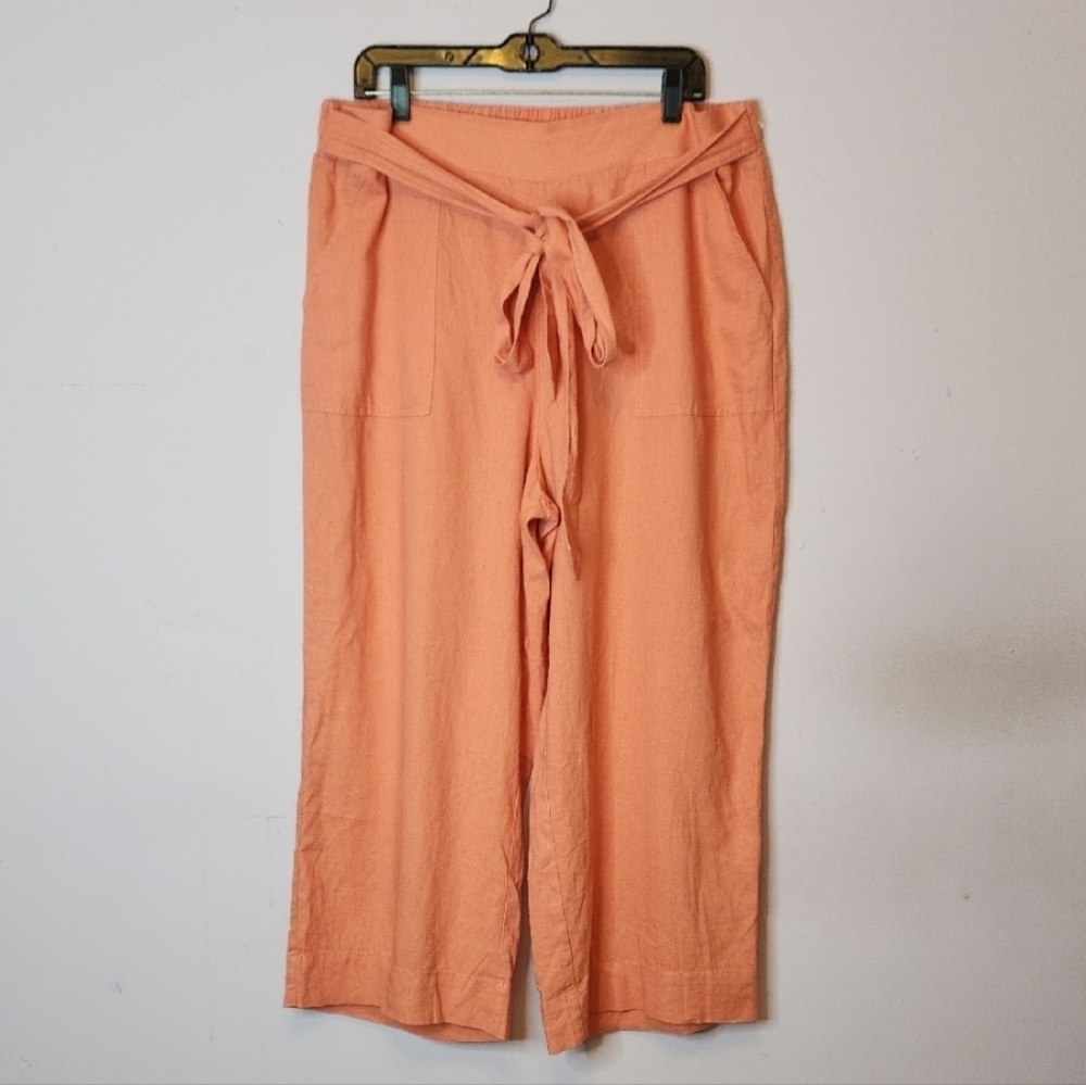 KENSIE Women’s Pants Linen Blend Wide Leg, size XL
